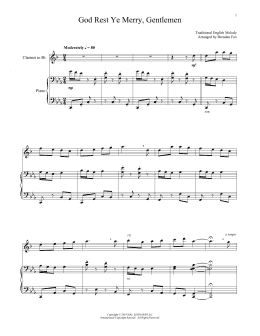 page one of God Rest Ye Merry, Gentlemen (Clarinet and Piano)