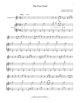 page one of The First Noel (Trumpet and Piano)