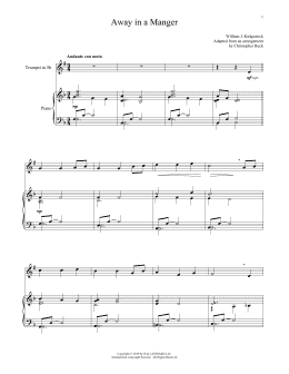 page one of Away In A Manger (Trumpet and Piano)