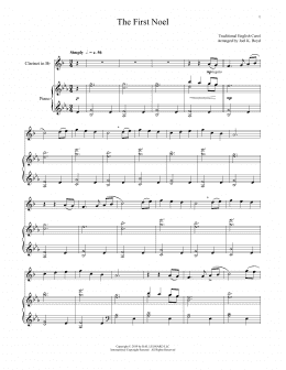 page one of The First Noel (Clarinet and Piano)