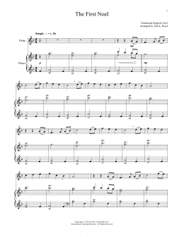 page one of The First Noel (Flute and Piano)