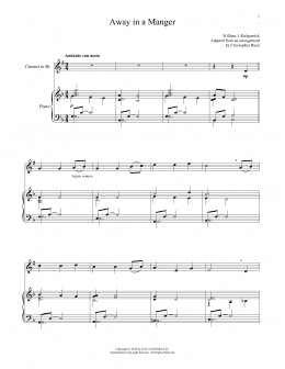 page one of Away In A Manger (Clarinet and Piano)