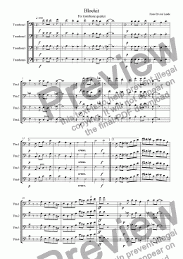 page one of Blockit for trombone quartet