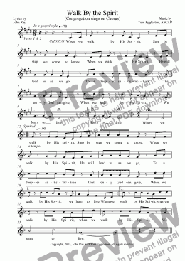 page one of Walk By His Spirit (Congregation-Chorus)