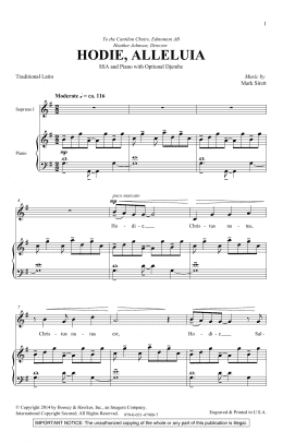 page one of Hodie Alleluia (SSA Choir)