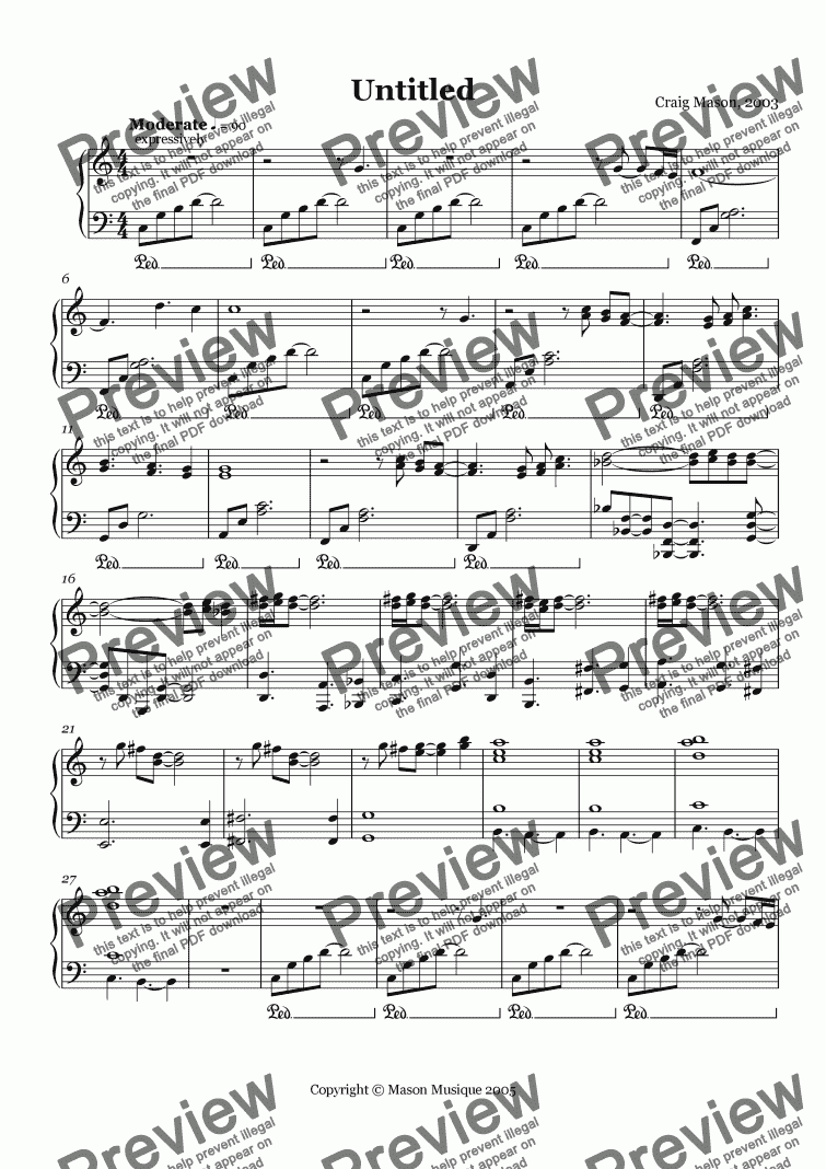 page one of Untitled (piano)