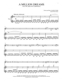 page one of A Million Dreams (from The Greatest Showman) (Trumpet and Piano)