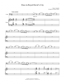 page one of Once In Royal David's City (Cello and Piano)