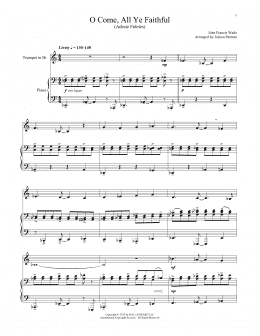 page one of O Come, All Ye Faithful (Trumpet and Piano)