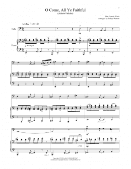 page one of O Come, All Ye Faithful (Cello and Piano)