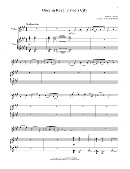page one of Once In Royal David's City (Violin and Piano)