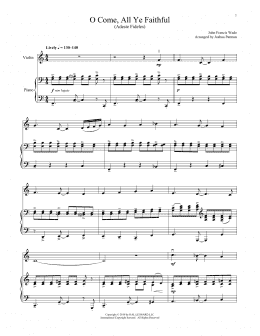 page one of O Come, All Ye Faithful (Violin and Piano)