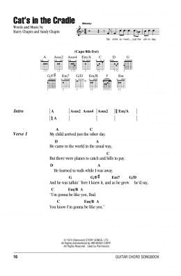 page one of Cat's In The Cradle (Guitar Chords/Lyrics)