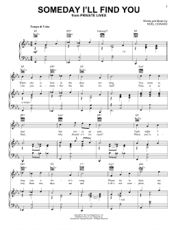 page one of Someday I'll Find You (Piano, Vocal & Guitar Chords (Right-Hand Melody))