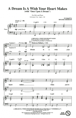 page one of A Dream Is A Wish Your Heart Makes (with "Once Upon A Dream") (SSA Choir)