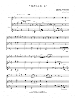page one of What Child Is This? (Flute and Piano)