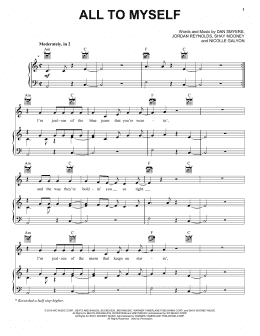 page one of All To Myself (Piano, Vocal & Guitar Chords (Right-Hand Melody))