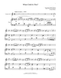 page one of What Child Is This? (Clarinet and Piano)