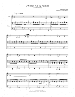 page one of O Come, All Ye Faithful (Flute and Piano)