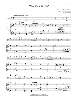 page one of What Child Is This? (Cello and Piano)