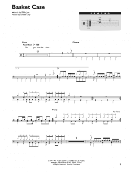 page one of Basket Case (Drum Chart)