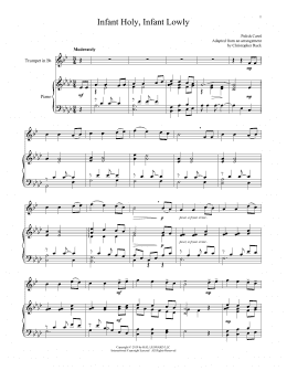 page one of Infant Holy, Infant Lowly (Trumpet and Piano)