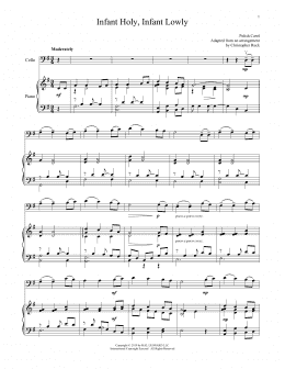 page one of Infant Holy, Infant Lowly (Cello and Piano)