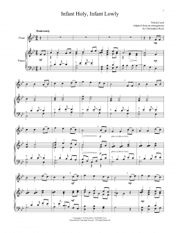 page one of Infant Holy, Infant Lowly (Flute and Piano)