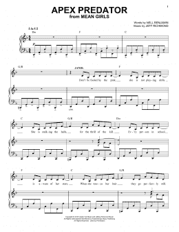 page one of Apex Predator (from Mean Girls: The Broadway Musical) (Piano & Vocal)