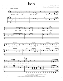 page one of Solid (Piano, Vocal & Guitar Chords (Right-Hand Melody))
