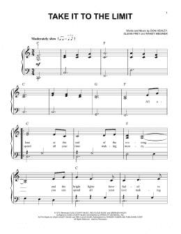 page one of Take It To The Limit (Easy Piano)