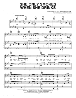 page one of She Only Smokes When She Drinks (Piano, Vocal & Guitar Chords (Right-Hand Melody))
