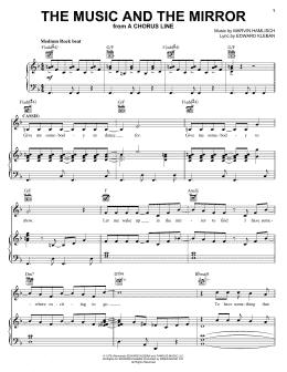 page one of The Music And The Mirror (from A Chorus Line) (Piano, Vocal & Guitar Chords (Right-Hand Melody))