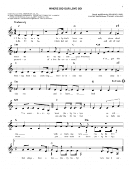 page one of Where Did Our Love Go (Easy Lead Sheet / Fake Book)