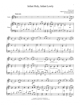 page one of Infant Holy, Infant Lowly (Violin and Piano)