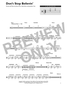 page one of Don't Stop Believin' (Drum Chart)
