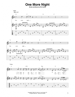 page one of One More Night (Solo Guitar)