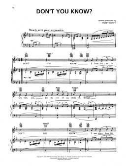 page one of Don't You Know? (from A Bronx Tale) (Piano, Vocal & Guitar Chords (Right-Hand Melody))