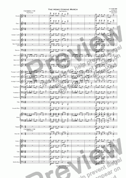 page one of The Home Coming March - Orchestra 