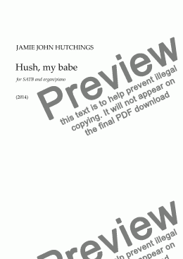 page one of Hush, my babe (Christmas Carol) [SATB & Org/Pno]
