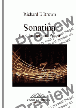 page one of Sonatina for Clarinet and Piano