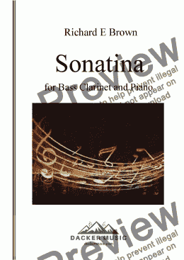 page one of Sonatina for Bass Clarinet and Piano