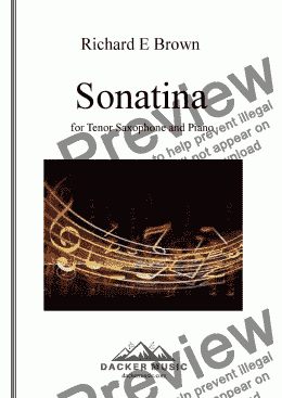 page one of Sonatina for Tenor Saxophone and Piano
