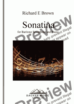page one of Sonatina for Baritone Saxophone and Piano