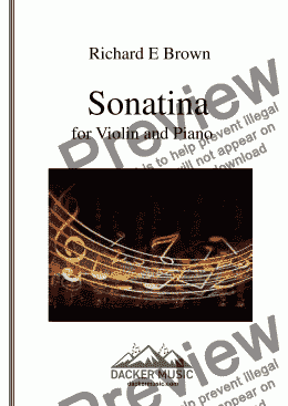 page one of Sonatina for Violin and Piano