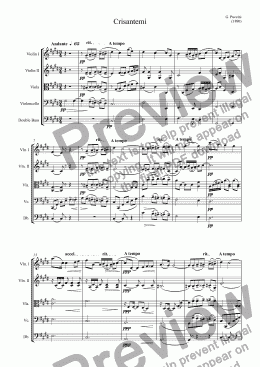 page one of Crisantemi Puccini - For String Quartett - Quintett and String Orchestra