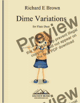 page one of Dime Variations - Flute Duet