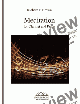 page one of Meditation for Clarinet and Piano