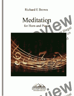 page one of Meditation for Horn and PIano