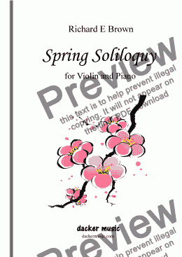 page one of Spring Soliloquy - Violin
